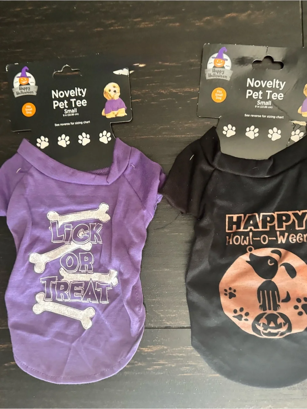 NWT! Set of Two Happy Halloween Novelty Pet Tee Small 9” Costume